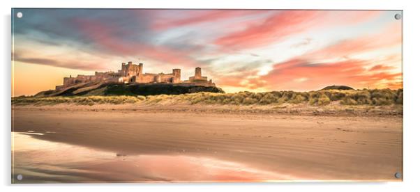 Twilight at Bamburgh Castle Acrylic by Naylor's Photography
