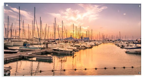 Fiery sunset over the Marina  Acrylic by Naylor's Photography