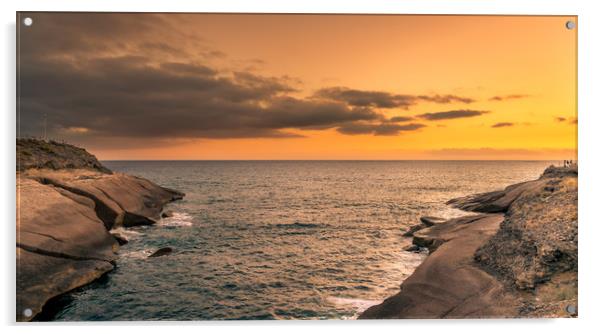 Beautiful sunset over the sea from Costa Adeje  Acrylic by Naylor's Photography
