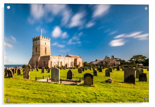 Pretty church of St Aidan's in Bamburgh Acrylic by Naylor's Photography