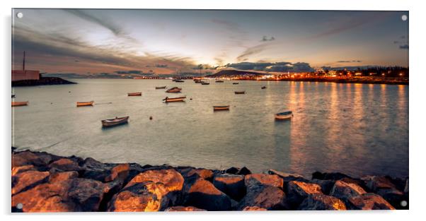 Playa Blanca Twilight view........ Acrylic by Naylor's Photography