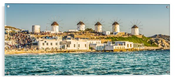 The Windmills of Mykonos Acrylic by Naylor's Photography