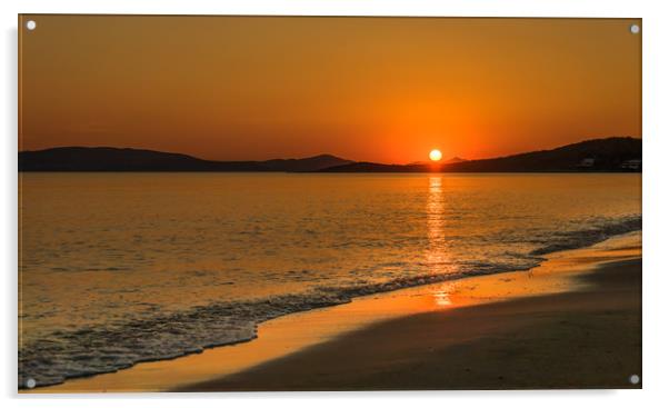Sunset over Agia Anna  Acrylic by Naylor's Photography