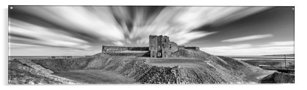 Tynemouth Castle mono Panorama Acrylic by Naylor's Photography