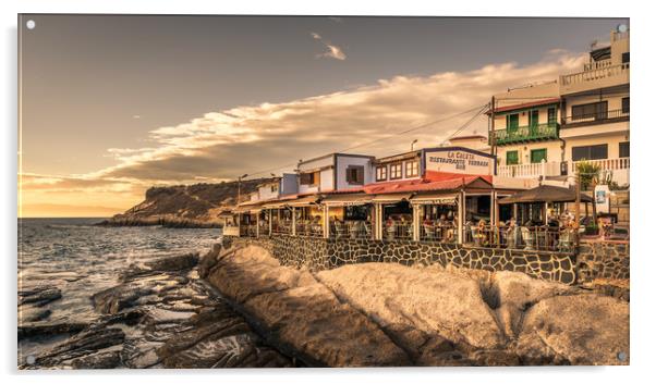 Strolling in La Caleta Acrylic by Naylor's Photography