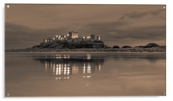 Twilight Bamburgh Castle  Acrylic by Naylor's Photography