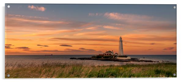 Warm Sunset at St Mary's Acrylic by Naylor's Photography