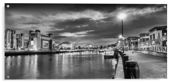 Rive Tyne at Night Acrylic by Naylor's Photography