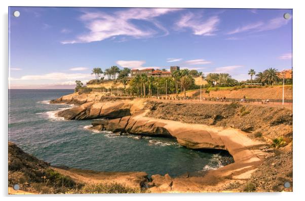 Promenade Bay, Costa Adeje Acrylic by Naylor's Photography