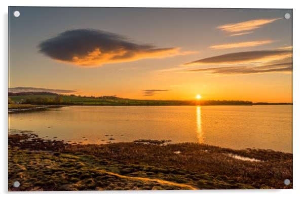 Photos of Northumberland - Budle Bay Sunset Acrylic by Naylor's Photography