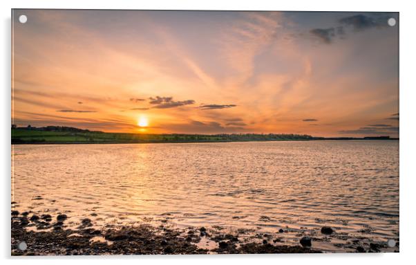 Budle Bay Nature Reserve Sunset Acrylic by Naylor's Photography