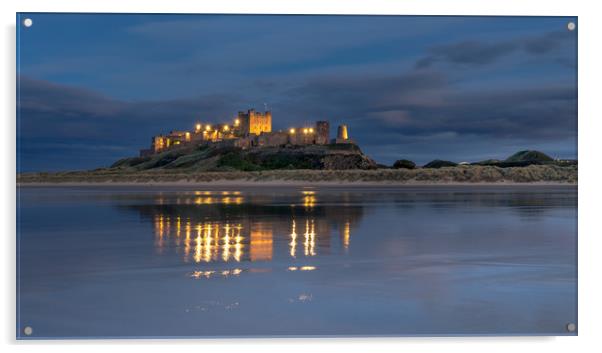 Castle reflections - Bamburgh Acrylic by Naylor's Photography