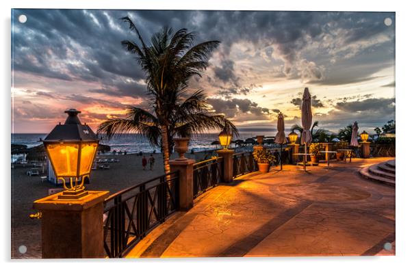 Prom Sunset in Costa Adeje Acrylic by Naylor's Photography