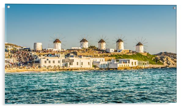 The Beautiful Windmills of Mykonos Acrylic by Naylor's Photography
