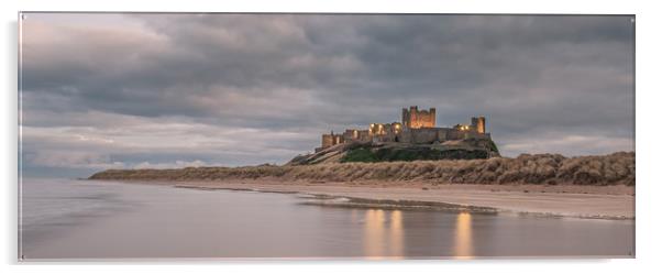 Panoramic Bamburgh Castle Acrylic by Naylor's Photography
