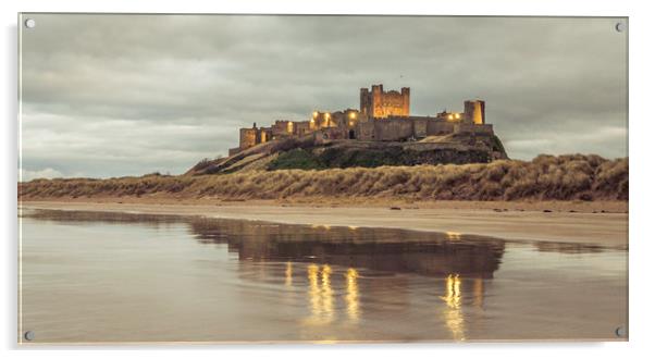 Bamburgh Castle at twilight Acrylic by Naylor's Photography