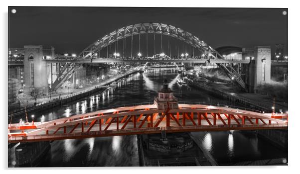 The Red Swing Bridge Acrylic by Naylor's Photography