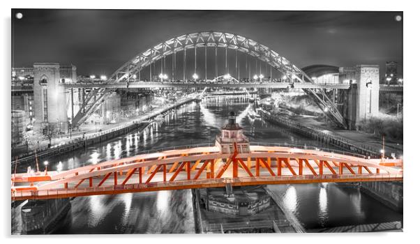 Red Swing Bridge Acrylic by Naylor's Photography