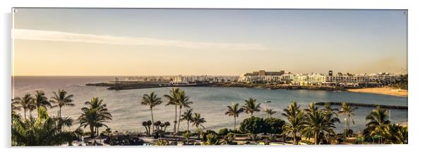 Las Cucharas beach in Costa Teguise Acrylic by Naylor's Photography