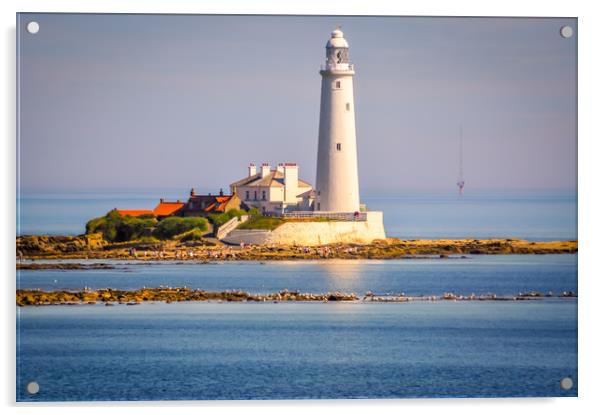 Whitley Bay Lighthouse Acrylic by Naylor's Photography