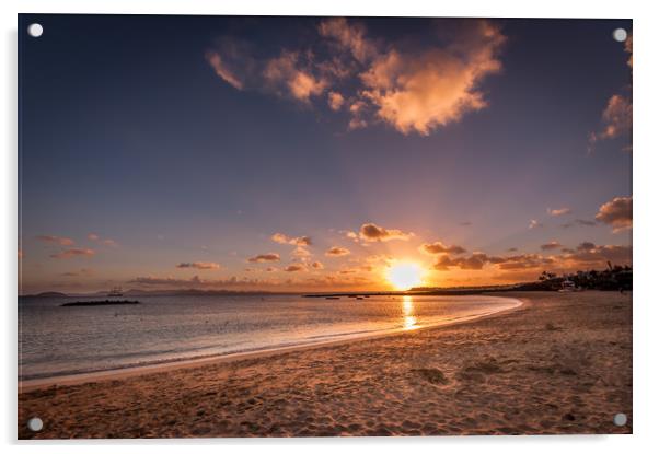 Stunning Sunset at Playa Dorada  Acrylic by Naylor's Photography