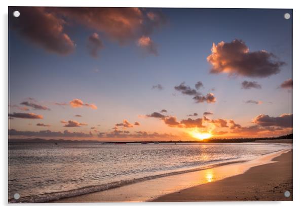 The Sun sets at Playa Dorada Acrylic by Naylor's Photography
