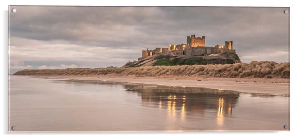 Reflections at Bamburgh Castle Acrylic by Naylor's Photography