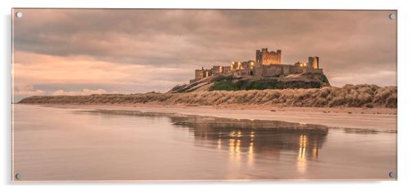 Time to reflect at Bamburgh Castle Acrylic by Naylor's Photography