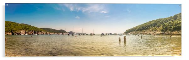 A panorama of Sunj Beach Lopud Acrylic by Naylor's Photography