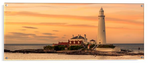 St. Mary's sunset Panorama Acrylic by Naylor's Photography