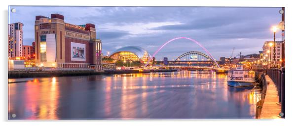 Twilight on Newcastle quayside Acrylic by Naylor's Photography