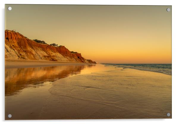 Stunning sunset over Praia da Falesia Acrylic by Naylor's Photography