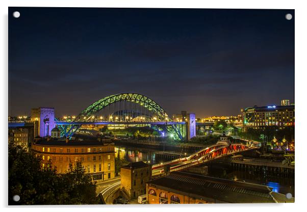  The Tyne Bridge Acrylic by Les Hopkinson