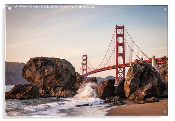 Golden Gate Bridge, San Francisco Acrylic by Colin & Linda McKie