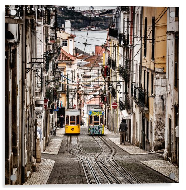 Ascensor da Bica, Lisbon, Portugal Acrylic by Colin & Linda McKie
