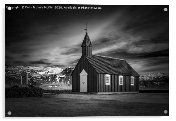 Budir Church, West Iceland Acrylic by Colin & Linda McKie