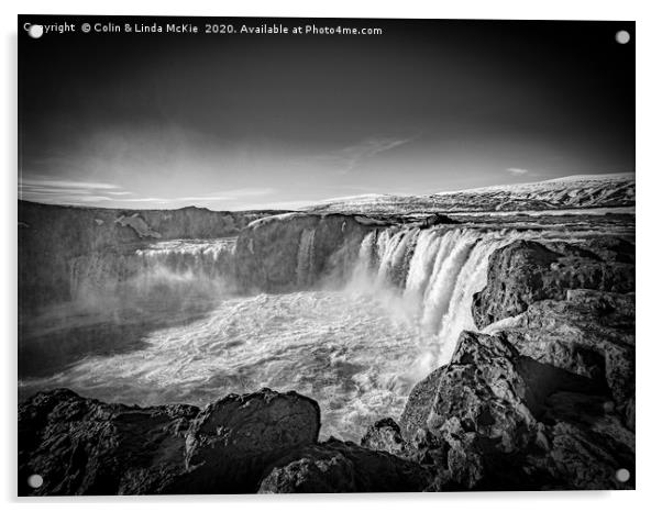 Goðafoss Waterfall, North Iceland. Acrylic by Colin & Linda McKie