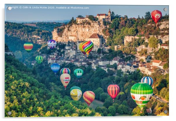 Hot Air Balloons at Rocamadour Acrylic by Colin & Linda McKie