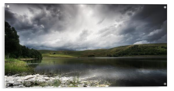 PW0006W - Piethorne Reservoir - Wide Acrylic by Robin Cunningham