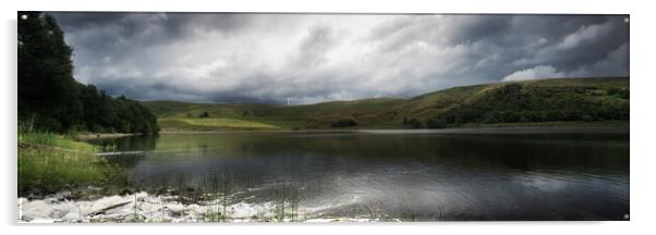 PW0006P - Piethorne Reservoir - Panorama Acrylic by Robin Cunningham