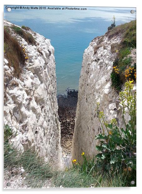 Please Mind the Gap, White Cliffs Of Dover Acrylic by Andy Watts