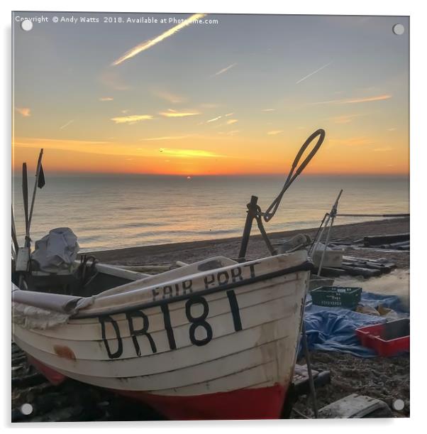 Sunrise Over Deal Acrylic by Andy Watts