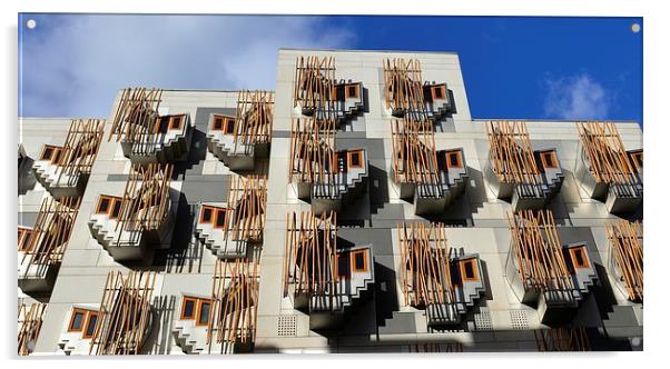  Scottish Parliament Building, Edinburgh, Scotland Acrylic by Ann McGrath