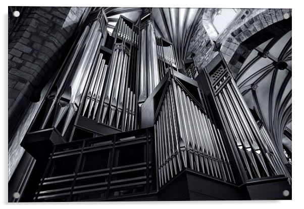  Organ Pipes at St Giles Cathedral Edinburgh Acrylic by Ann McGrath