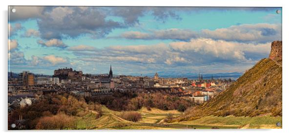 Edinburgh Skyline Acrylic by Ann McGrath