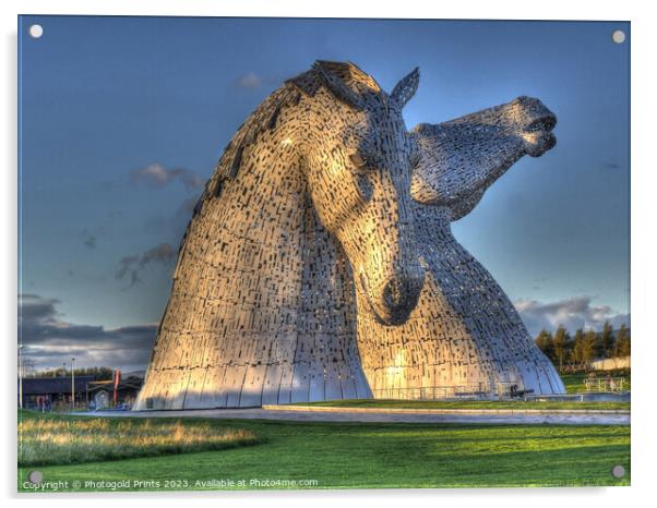 the Kelpies, Helix park, Falkirk HDR Acrylic by Photogold Prints