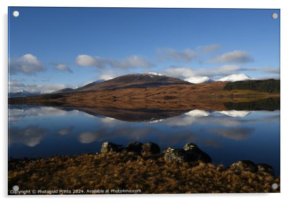 Loch Tulla  winter reflections ,  the Highlands of Scotland  Acrylic by Photogold Prints