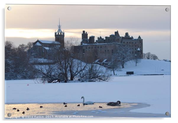 Snowy Linlithgow Palace in winter Acrylic by Photogold Prints