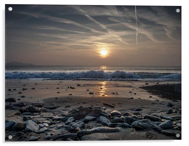  Newgale sunset. Acrylic by Philip Jones