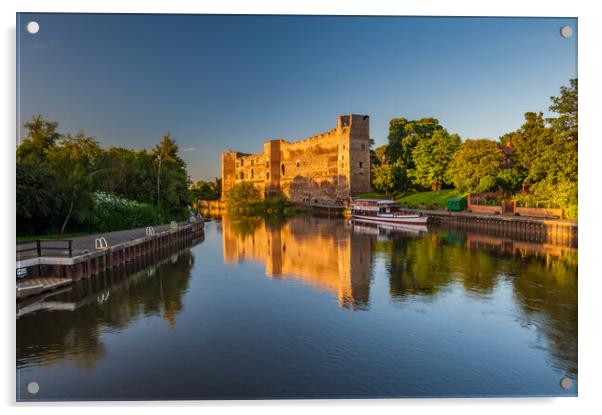 Newark Castle and the River Trent at Sunset Acrylic by David Ross